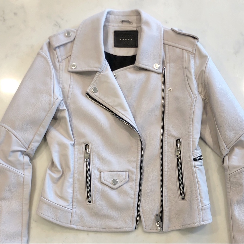 Blank NYC Easy Rider Faux Leather Moto Jacket Dove Gray Size Small - Picture 13 of 13